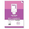 21262 PACSA RECAMBIO 100H A4 90GR 1 LÍNEA 4 TALADROS PAPEL EXTRA