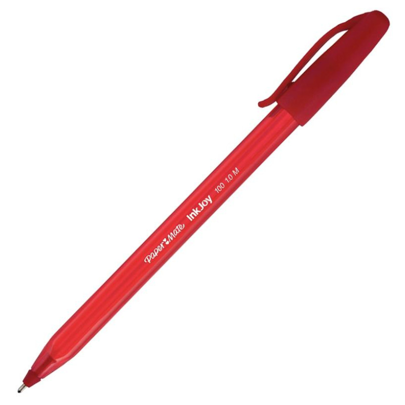 S0957140 PAPER MATE BOLÍGRAFO INKJOY 100 CAP TRIANGULAR ROJO CAJA 50 UD