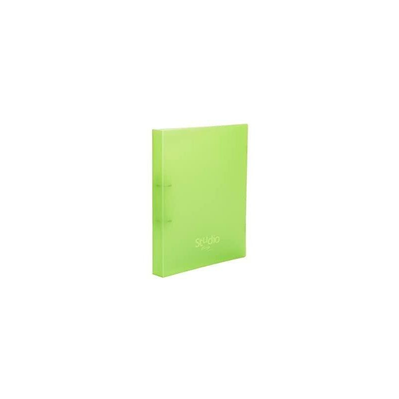 852504 PARDO CARPETA 4 ANILLAS MIXTAS 4X25MM STUDIO STYLE A4 PP RAYADO VERDE