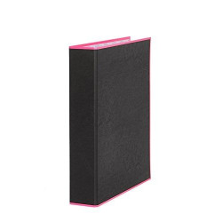 992202 PARDO CARPETA ANILLAS 2X25MM A4 FORRADO NEGRO SOFT CON BORDE NEON ROSA