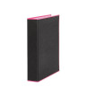 992202 PARDO CARPETA ANILLAS 2X25MM A4 FORRADO NEGRO SOFT CON BORDE NEON ROSA