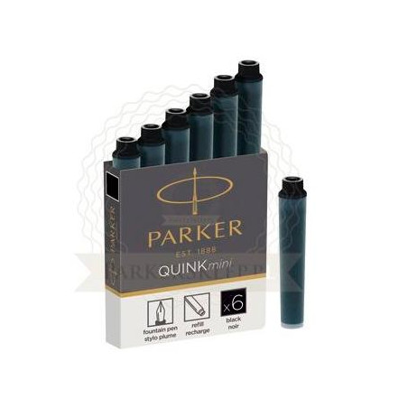 1950407 PARKER RECAMBIO CARTUCHO DE TINTA CORTO QUINK MINI NEGRO -6U-