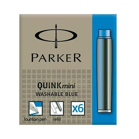 1950409 PARKER RECAMBIO CARTUCHO DE TINTA CORTO QUINK MINI AZUL -6U-