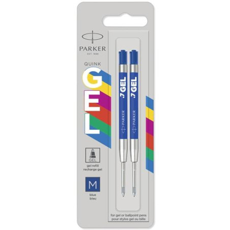 2136210 PARKER RECAMBIO JOTTER PUNTA MEDIA GEL AZUL BLISTER -2U-