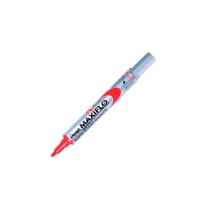 MWL5S-Pentel-B PENTEL MARCADOR PIZARRA BLANCA MAXIFLO MWL-5S ROJO CAJA 12 UD