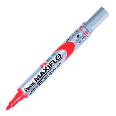 MWL5S-Pentel-B PENTEL MARCADOR PIZARRA BLANCA MAXIFLO MWL-5S ROJO CAJA 12 UD