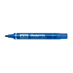 N50-CE PENTEL PEN N50-BE MARCADOR PERMANENTE CUERPO ALUMINIO AZUL Y PUNTA MEDIA CONICA -12U-