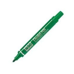 N50-DE PENTEL PEN N50-BE MARCADOR PERMANENTE CUERPO ALUMINIO VERDE Y PUNTA MEDIA CONICA -12U-