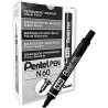 N60-PENTEL-A PENTEL PEN MARCADOR PERMANENTE ALUMINIO PUNTA BISELADA NEGRO -12U-