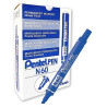 N60-PENTEL-C PENTEL PEN N60 MARCADOR PERMANENTE ALUMINIO PUNTA BISELADA AZUL -12U-