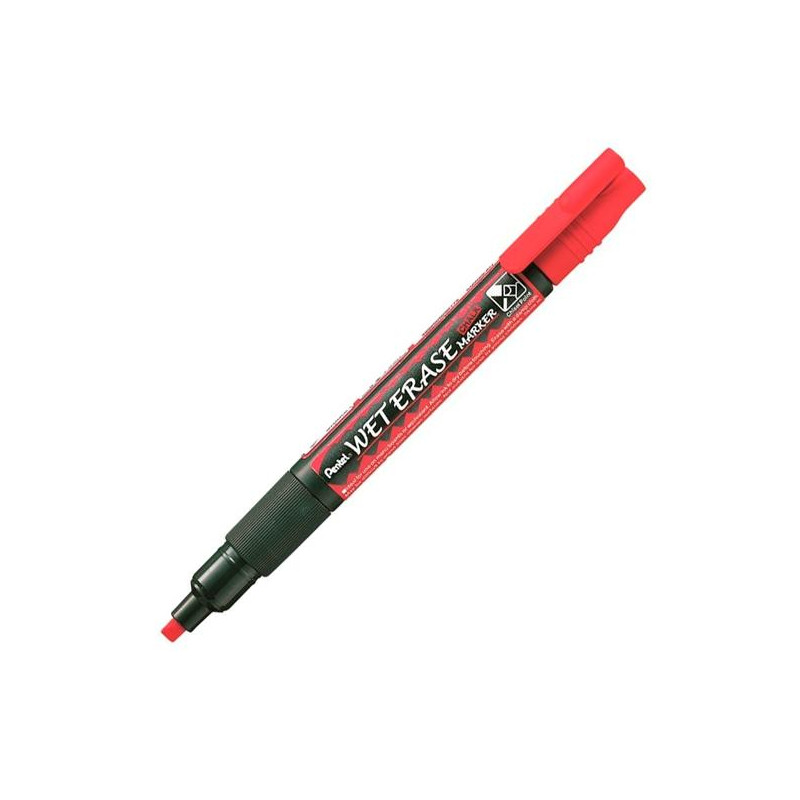 SMW26-BO PENTEL MARCADOR DE TIZA LÍQUIDA WET ERASE ROJO CAJA 12 UD