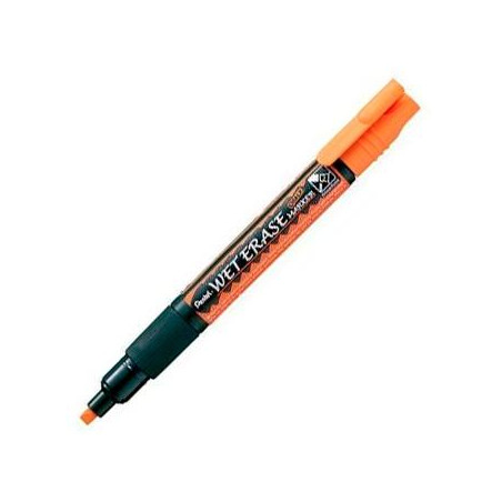 SMW26-FO PENTEL MARCADOR DE TIZA LÍQUIDA WET ERASE NARANJA CAJA 12 UD