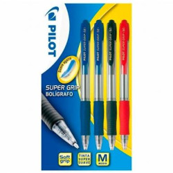 BSGAANR PILOT BOLÍGRAFO SUPERGRIP M COLORES SURTIDOS AZUL/AZUL/ROJO/NEGRO PACK 4 UD