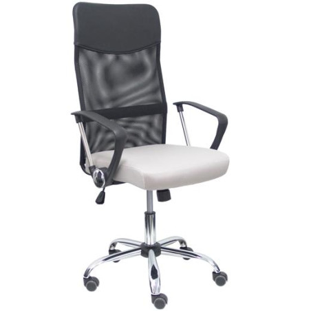 31BM8403D40CRRP PIQUERAS Y CRESPO SILLA GONTAR GIRATORIA BASCULANTE BRAZOS/F RESPALDO MALLA NEGRA ASIENTO GRIS CLARO