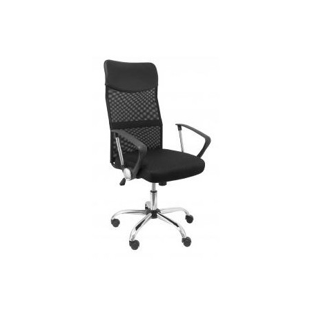 31DBNE PIQUERAS Y CRESPO SILLA GONTAR GIRATORIA BASCULANTE BRAZOS/F RESPALDO MALLA NEGRA ASIENTO TAPIZADO NEGRO