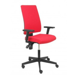 322RJ PIQUERAS Y CRESPO SILLA OFICINA ERGONOMICA REGULABLE TAPIZADO ARAN MOD. LEZUZA BRAZOS REGULABLES ROJA