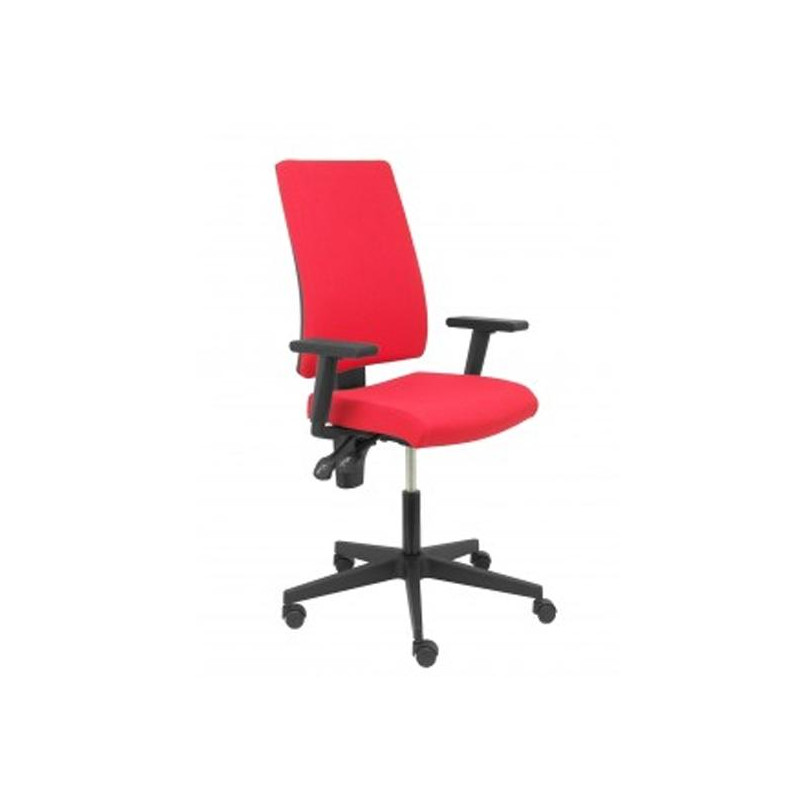 322RJ PIQUERAS Y CRESPO SILLA OFICINA ERGONOMICA REGULABLE TAPIZADO ARAN MOD. LEZUZA BRAZOS REGULABLES ROJA