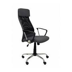 32DBD840 PIQUERAS Y CRESPO SILLÓN ESTERAS BASCULANTE BRAZOS/F CABECERO RESPALDO ALTO MALLA NEGRA ASIENTO TELA NEGRO