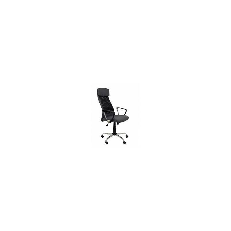 32DBD840 PIQUERAS Y CRESPO SILLÓN ESTERAS BASCULANTE BRAZOS/F CABECERO RESPALDO ALTO MALLA NEGRA ASIENTO TELA NEGRO