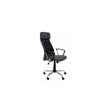 32DBD840 PIQUERAS Y CRESPO SILLÓN ESTERAS BASCULANTE BRAZOS/F CABECERO RESPALDO ALTO MALLA NEGRA ASIENTO TELA NEGRO