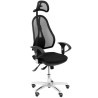 340SC840B21C PIQUERAS Y CRESPO SILLA SOCUÉLLAMOS GIRATORIA SINCRO CABECERO BRAZOS/R RESPALDO DE MALLA ASIENTO TELA NEGRO