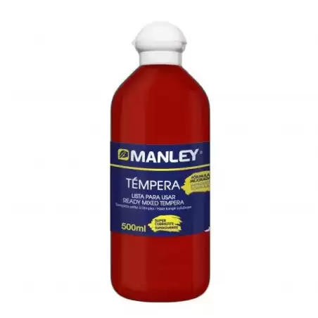 MNP18636 MANLEY TÉMPERA PREPARADA ROJO BOTELLA DE 500ML
