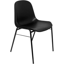 PACK223PTNI840 PIQUERAS Y CRESPO SILLA FIJA APILABLE MOD. ALBOREA ASIENTO Y RESPALDO PVC NEGRO PACK DE 2