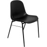 PACK223PTNI840 PIQUERAS Y CRESPO SILLA FIJA APILABLE MOD. ALBOREA ASIENTO Y RESPALDO PVC NEGRO PACK DE 2