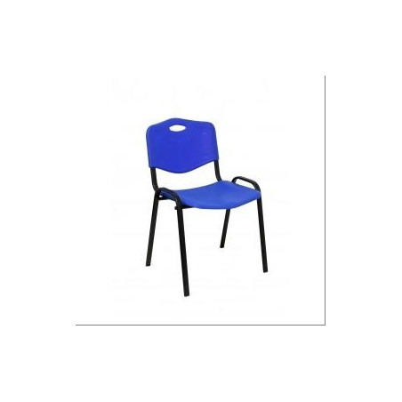 PACK226PTNI229 PIQUERAS Y CRESPO SILLA FIJA APILABLE MOD. ROBLEDO ASIENTO Y RESPALDO PVC AZUL PACK DE 2