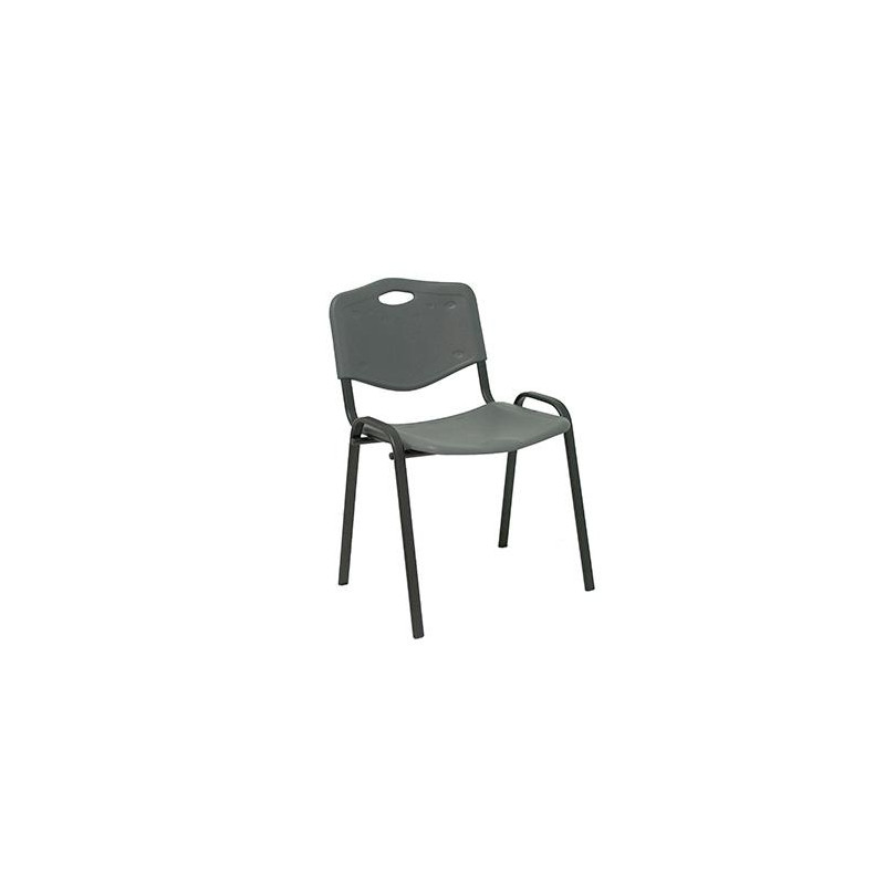 PACK226PTNI600 PIQUERAS Y CRESPO SILLA FIJA APILABLE MOD. ROBLEDO ASIENTO Y RESPALDO PVC GRIS PACK DE 2