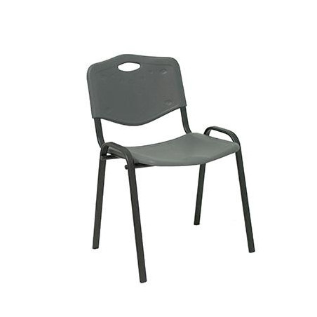 PACK226PTNI600 PIQUERAS Y CRESPO SILLA FIJA APILABLE MOD. ROBLEDO ASIENTO Y RESPALDO PVC GRIS PACK DE 2