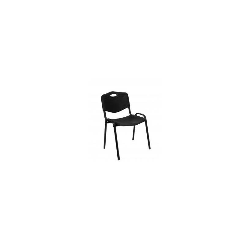 PACK226PTNI840 PIQUERAS Y CRESPO SILLA FIJA APILABLE MOD. ROBLEDO ASIENTO Y RESPALDO PVC NEGRO PACK DE 2