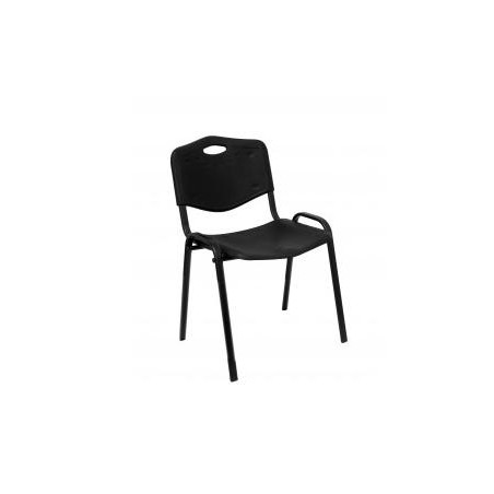 PACK226PTNI840 PIQUERAS Y CRESPO SILLA FIJA APILABLE MOD. ROBLEDO ASIENTO Y RESPALDO PVC NEGRO PACK DE 2