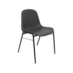 PACK423GR PIQUERAS Y CRESPO SILLA FIJA APILABLE MOD. ALBOREA ASIENTO Y RESPALDO PVC GRIS PACK DE 4