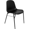 PACK423NE PIQUERAS Y CRESPO SILLA FIJA APILABLE MOD. ALBOREA ASIENTO Y RESPALDO PVC NEGRO PACK DE 4