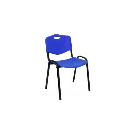 PACK426IAZ PIQUERAS Y CRESPO SILLA FIJA APILABLE MOD. ROBLEDO ASIENTO Y RESPALDO PVC AZUL PACK DE 4