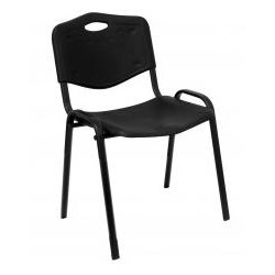 PACK426INE PIQUERAS Y CRESPO SILLA FIJA APILABLE MOD. ROBLEDO ASIENTO Y RESPALDO PVC NEGRO PACK DE 4