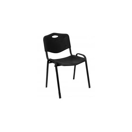 PACK426INE PIQUERAS Y CRESPO SILLA FIJA APILABLE MOD. ROBLEDO ASIENTO Y RESPALDO PVC NEGRO PACK DE 4