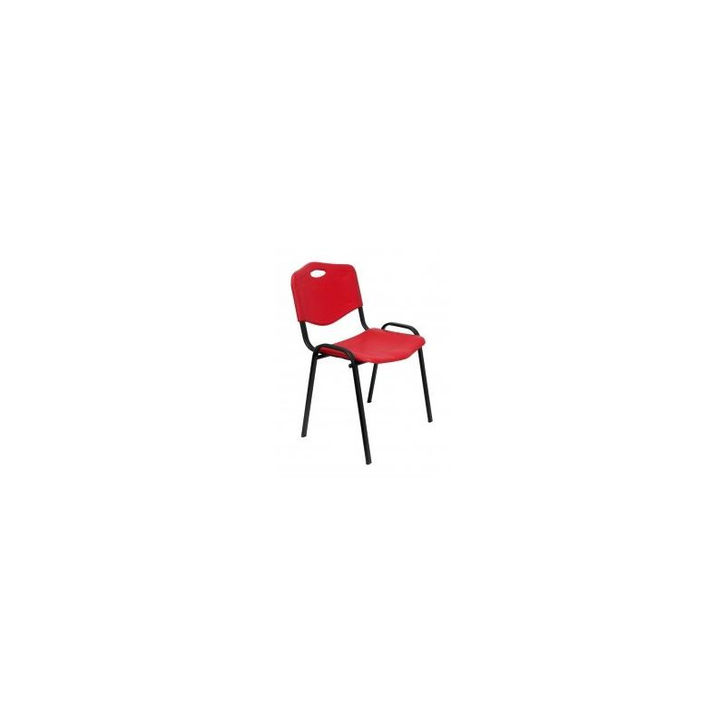 PACK426IRJ PIQUERAS Y CRESPO SILLA FIJA APILABLE MOD. ROBLEDO ASIENTO Y RESPALDO PVC ROJO PACK DE 4