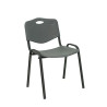 PACK426PTNI600 PIQUERAS Y CRESPO SILLA FIJA APILABLE MOD. ROBLEDO ASIENTO Y RESPALDO PVC GRIS PACK DE 4