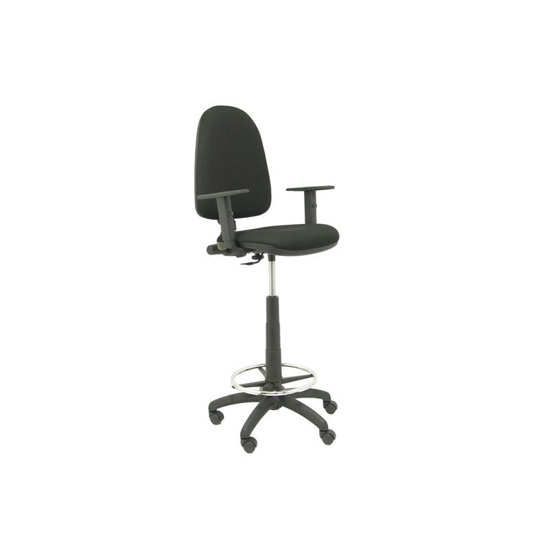 T04CPBALI840B10 PIQUERAS Y CRESPO TABURETE AYNA GIRATORIO CP REPOSAPIÉS BRAZOS/R ASIENTO Y RESPALDO TEJIDO BALI NEGRO