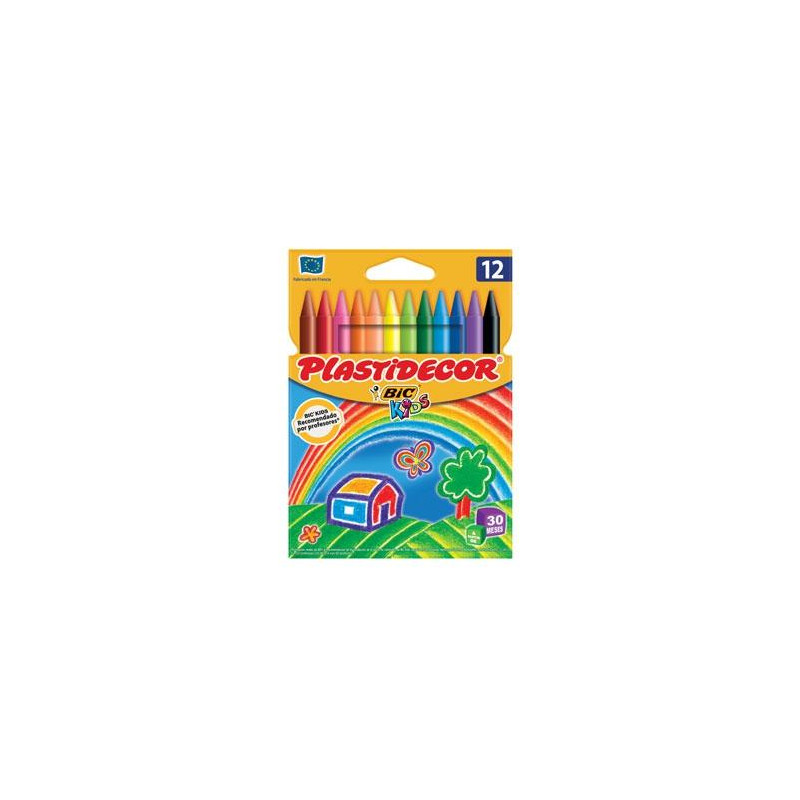 8757702 PLASTIDECOR CERAS KIDS COLORES SURTIDOS ESTUCHE 12 UD