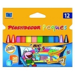 8757742 PLASTIDECOR CERAS PEQUES TRIANGULAR COLORES SURTIDOS ESTUCHE 12 UD