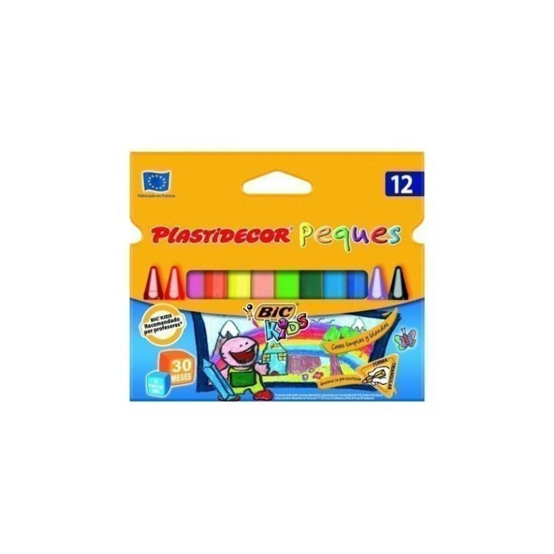 8757742 PLASTIDECOR CERAS PEQUES TRIANGULAR COLORES SURTIDOS ESTUCHE 12 UD