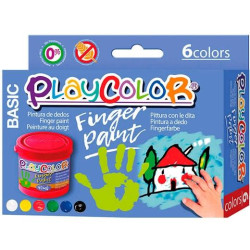 17591 PLAYCOLOR PACK 6 BOTES PINTURA DE DEDOS 40ML FINGER PAINT BASIC C/SURTIDOS