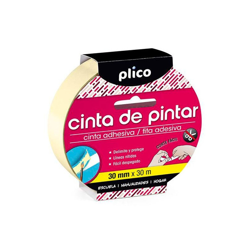 13325 PLICO CINTA ADHESIVA PARA PINTOR CORTE FÁCIL ROLLO 30MM X 30M