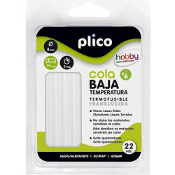 1651 PLICO BARRAS DE COLA PARA PISTOLA TERMOFUSIBLE BAJA TEMPERATURA TRANSPARENTES  Ø8MM X 95MM -22U-