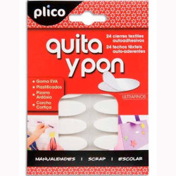 13302 PLICO QUITA Y PON PIEZAS DE VELCRO OVALADO AUTOADHESIVO -BLISTER DE 24U-