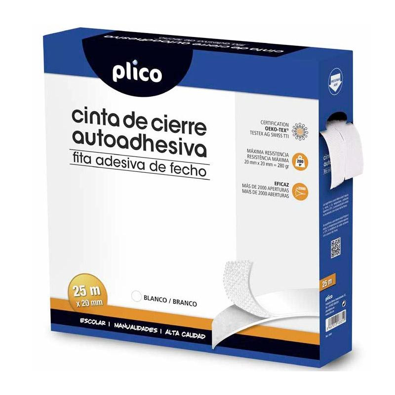 13318 PLICO CINTA DE CIERRE AUTOADHESIVA 20MM X 25M BLANCO