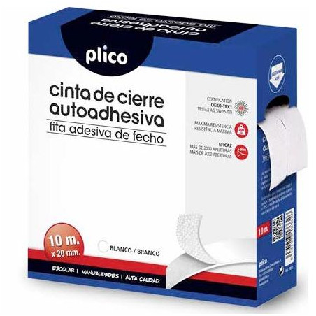 13330 PLICO CINTA DE CIERRE AUTOADHESIVA 20MM X 10M BLANCO